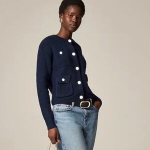BNWT J Crew Four-pocket navy blue sweater cardigan in size medium